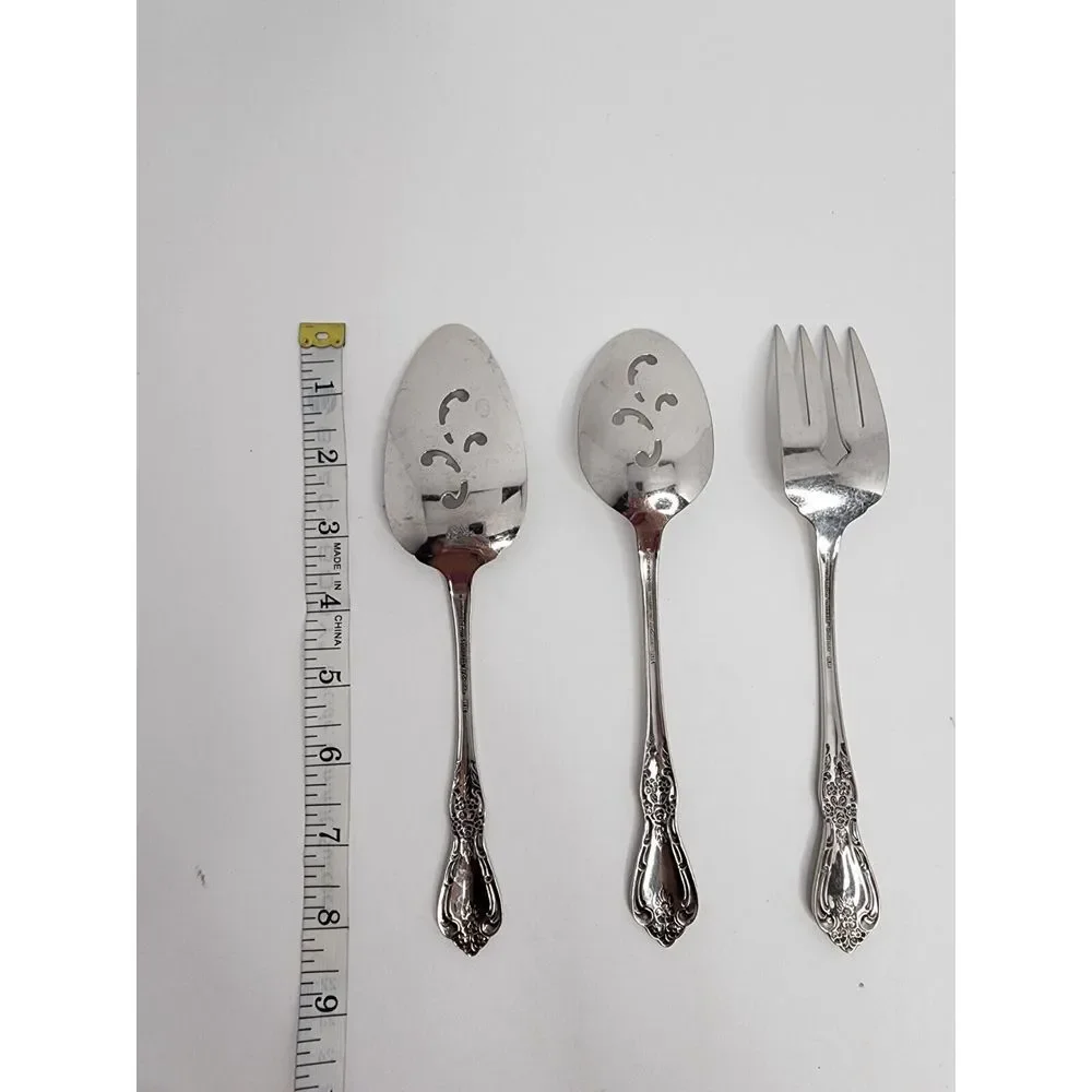 Oneida Kennett Square Distinction Deluxe HH Stainless- Serving Fork, Spoon & Pie